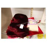 burgundy wig w/ cap & bag (display)