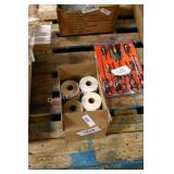 box of white sticky labels