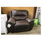 ashley brown leather recliner (damage on right
