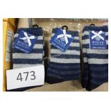 3pr ladies terry lined winter socks 4-10