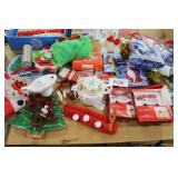 large asst Christmas lot plates/bows/decor/