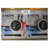 2-2ct 9ft LED lighted HDMI cables