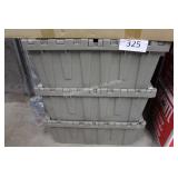 3ct plastic hinged lid storage totes