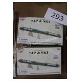 2ct inflatable sip & ski w/4 shot glasses per