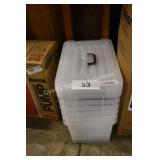 6- clear totes w lids