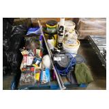 skid of door hardware, mop system, etc