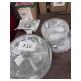 lot of plastic under pot trays - different sizes
