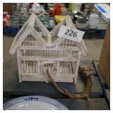 birdcage and antler decor