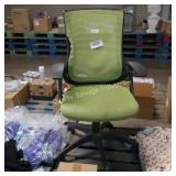 green office chair (damage to left side)