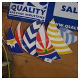 5 sail boat wall decor