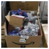 box of misc christmas decor