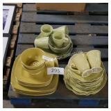lot of green dishes
