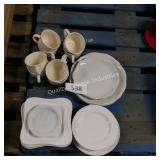 lot of white dishes