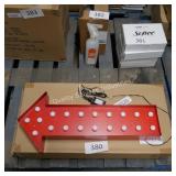 red metal lighted arrow