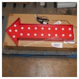 metal red lighted arrow