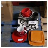 lot of plates and bowls