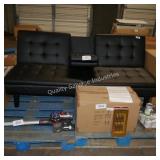 blk leather couch