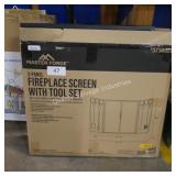3 panel fireplace screen w tools