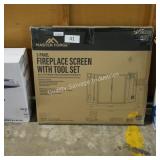 3 panel fireplace screen w tool set