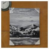 snowy mountain wall art