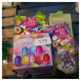 plastic easter eggs and egg dye