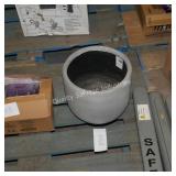 gray flower pot - damaged