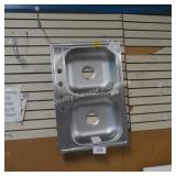 double bowl stainless steel sink