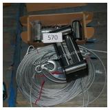 3 winch cables w hooks and winch roller