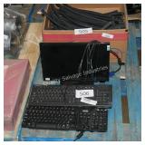 computer monitor & 2 key boards