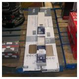 2 blinds and boxes of flooring