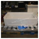 right drain bath tub - right corner damaged