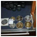 7pc collector coins (display)