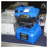 2 kobalt 24v batteries w/ charger - good