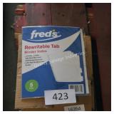 ctn of 5 tab binder folders