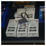 5 masterlock locks w/ keys (display)