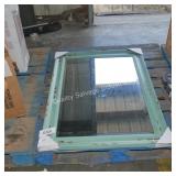 teal framed mirror