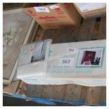 wall cabinet w towel bar and shower curtain