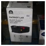 black plastic mailbox