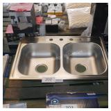 double bowl stainless steel sink