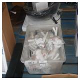 tote of plumbing supplies