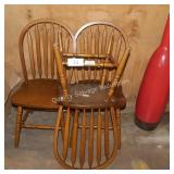 3 wooden kitchen chairs