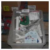 tote of plumbing items