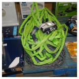 2 garden hoses and timer and sprayers