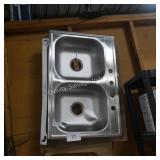 double stainless steel sink (dented)