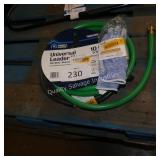 leader hose, air hose and gloves