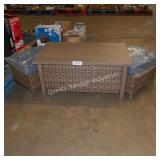 outdoor table & 2 ottomans