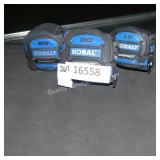 3 kobalt tape measures (display)