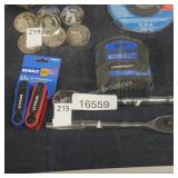 kobalt 2 ratchets/hex key set & tape measure