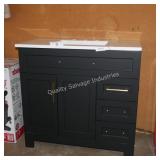 36' vanity w top (cracked top)