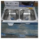 double bowl stainless steel sink